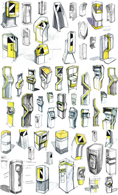 Concepts for an interactive retail kiosk. Product Stand Design, Retail Kiosk, Interactive Retail, Interactive Kiosk, Digital Kiosk, Pos Design, Kiosk Design, Industrial Design Sketch, Pop Display