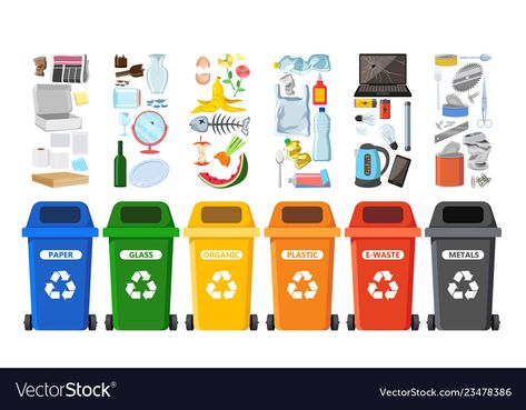 Recycling Activities For Kids, Recycling Activities, Types Of Waste, Paper Vector, Garbage Containers, Recycle Symbol, E Waste, Rubbish Bin, Earth Day Activities