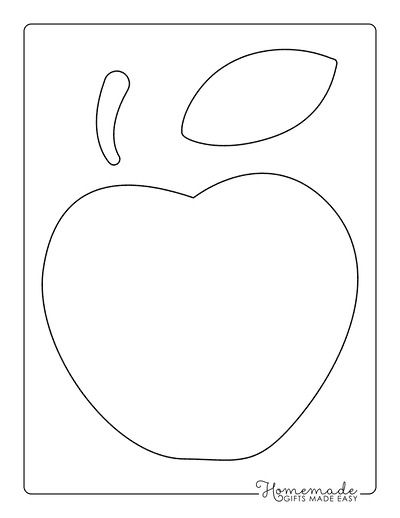 Free Printable Apple Templates for Fall Crafts September Craft Ideas For Preschoolers, Apple Name Craft Template, Apple Leaf Template Free Printable, Apple Applique Pattern, Paper Plate Apple Craft Preschool, Printable Apples Free, Apple Themed Crafts For Toddlers, Apple Orchard Craft, Large Apple Template