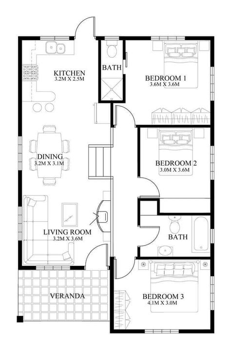 Small House Design Floor Plan, House Plans 2 Storey, House Layout Design, Farmhouse Layout, Small Floor Plans, Design Floor Plans, Small House Layout, House Plans One Story, Small House Floor Plans