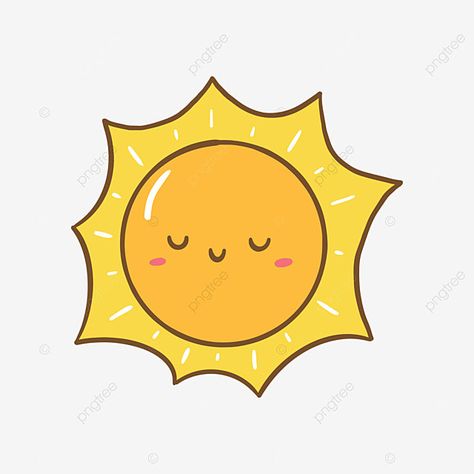 Sun Cute Illustration, Sun Cartoon Images, Cute Sun Doodle, Sun Drawing Cute, Sun Simple Drawing, How To Draw A Sun, Sun Cartoon Drawing, Cute Sun Drawing, Sun Drawing Simple