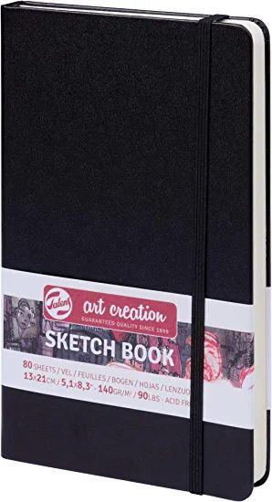 Amazon.com: Talens Art Creation Sketchbook Black 13X21 cm, 140 Grams : Arts, Crafts & Sewing Best Sketchbook, Cute Sketchbooks, Small Sketchbook, Cute Stationary School Supplies, Art Supplies Storage, Royal Talens, Cute Sketches, Paper Craft Supplies, Art Inspiration Painting