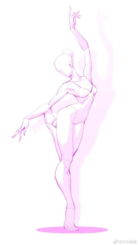 Tutu Reference Drawing, Twirling Hair Pose Drawing, Dance Poses Reference Drawing, Standing Base Female, Basic Standing Pose Drawing, Graceful Drawing Poses, Flying Sketch Pose, Art Base Dancing, Ballet Pose Reference Figure Drawing