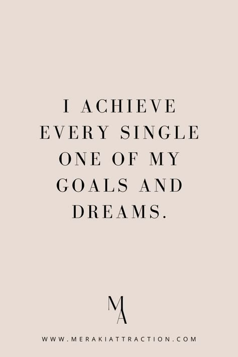 10 positive affirmation quotes. I achieve every single one of my goals and dreams. Manifestation affirmation quotes for success. Career Affirmations, Positive Affirmation Quotes, My Manifestation, Quotes Dream, Job Quotes, Wealth Manifestation, Manifesting Vision Board, Goals And Dreams, Vision Board Affirmations