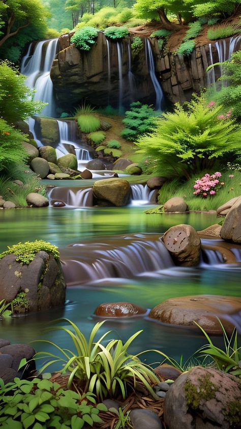 Beautiful Paintings Of Nature, 3d Forest, Waterfall Wallpaper, Beautiful Scenery Photography, Best Nature Wallpapers, Beautiful Nature Wallpaper Hd, मोबाइल वॉलपेपर, Beautiful Art Pictures, Amazing Nature Photos