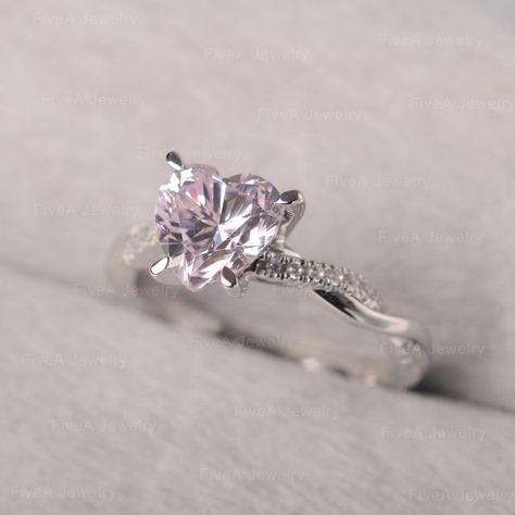 ◆ The ring is handcrafted from sterling silver and decorated with a dazzling 8*8 mm pink CZ and white CZs. It is suitable for engagement/anniversary/daily occasion. ◆ Production Description: Main stone Type: Pink CZ Main Stone Shape: Heart Cut Main Stone Size: 8*8 mm(3.38ct) Side stone: White CZ Metal: 925 Sterling silver - Other options available in the drop down menu ◆ Customization: √Free for Add Engraving √Other Metal Type Available √Other Gemstones & Shapes Available √Personalization Re Silver Rose Quartz Engagement Ring, Simple Pink Engagement Ring, Dainty Heart Ring, Pink And Silver Ring, Pink Engagement Ring Silver, Heart Shaped Rings Engagement, Coquette Wedding Ring, Pink And Silver Jewelry, Pink Promise Rings