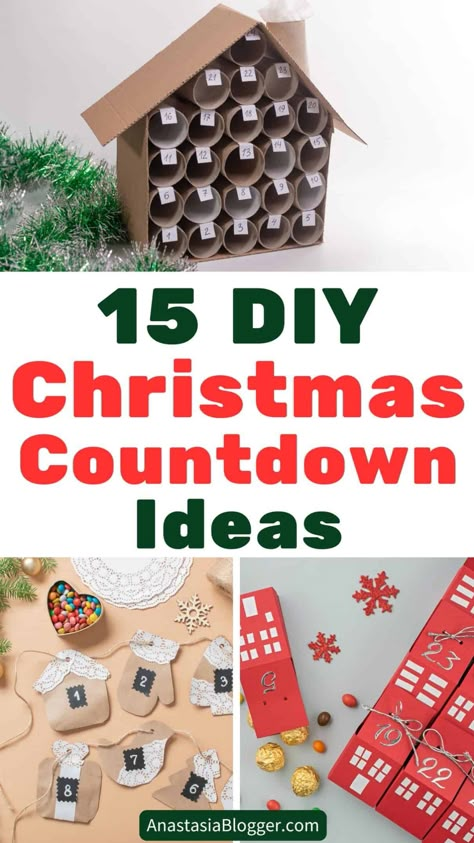 Fun DIY Christmas Countdown Ideas Holiday Countdown Calendar, Fun Countdown Ideas, Countdown To Christmas Ideas, Christmas Countdown Crafts For Kids, Diy Christmas Countdown For Kids, Count Down To Christmas Ideas, Countdown To Christmas Activities, Count Down Ideas, Christmas Countdown Craft