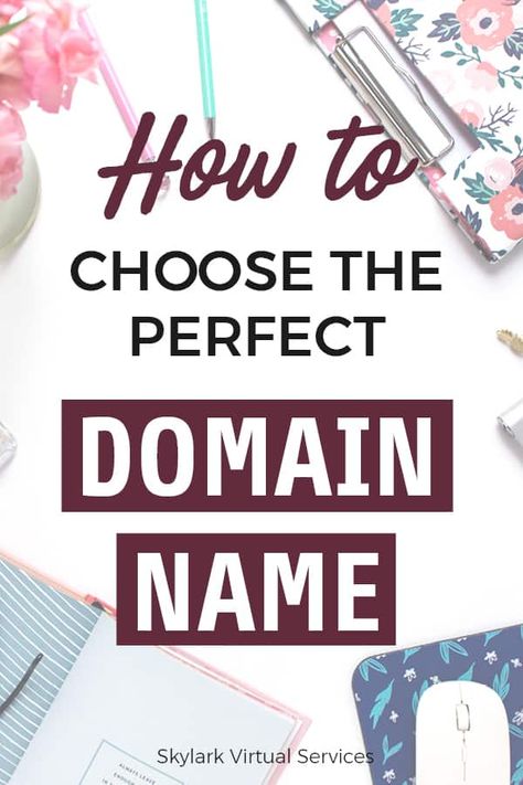 Choosing a domain name is a big part of setting up your website. But how do you get ideas on what to call your domain, examples of what is in use and creative tips on what is a good domain name and what isn’t? Check out my post on choosing a domain name with a free checklist to help out! #seo #domainname #website Website Names Ideas Tips, Domain Name Ideas Website, Website Names Ideas, Business Certificate, Domain Name Ideas, Website Setup, Start A Website, Services Website, Business Checklist