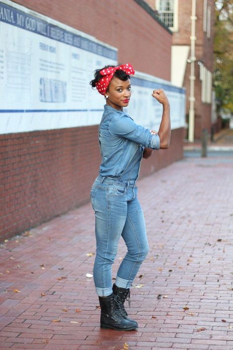 90 Easy Last-Minute Halloween Costumes 2022 - DIY Costume Ideas Easy Decades Day Outfits For School, Arthur Halloween Costume, Rockabilly Jeans, Work Costumes, Rosie The Riveter Costume, Decades Costumes, Rockabilly Mode, 50s Costume, American Mythology