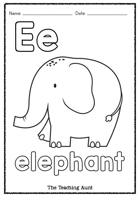 Letter Ee Worksheets Free Printable, Letter E Is For, Elephant Worksheets Preschool, Elephant Worksheet, E For Elephant, E Is For Elephant, Letter Learning Activities, Letter A Coloring Pages, Letter Worksheets For Preschool