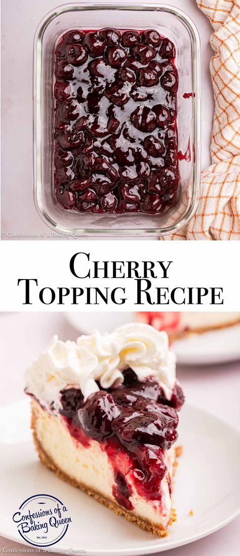 This delicious cherry sauce is the perfect topping for desserts like ice cream or cheesecake. With only a few ingredients and minimal cooking time, this homemade recipe is easy and quick to make. Cherry Topping Recipe, Cherry Compote For Cheesecake, Cheesecake Sauce Topping, Cherry Sauce For Cheesecake, Cherry Cheesecake Topping, Fruit Recipes Dessert, Cheesecake Sauce, Cherry Topping For Cheesecake, Sauce For Cheesecake