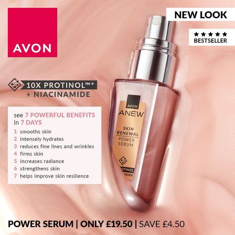 The most beloved serum adored by countless fans just received a fresh look ✨ Still infused with Protinol™ Technology & niacinamide for a dual-collagen enhancement & faster results on wrinkles than products containing retinol 🙌🏽 https://online.shopwithmyrep.co.uk/avon/beccajm05/ Charcoal Peel Off Mask, Avon Cosmetics, Avon Anew, Avon Lady, Avon Beauty, Fast Results, Peel Off Mask, Fresh Look, Skin Firming