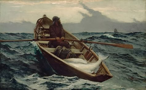 Winslow Homer | The Fog Warning (Halibut Fishing) | American | The Metropolitan Museum of Art Homer Paintings, Winslow Homer Paintings, Homer Winslow, Sailing Painting, American Painters, Most Famous Paintings, American Landscape, Terra Nova, Winslow Homer