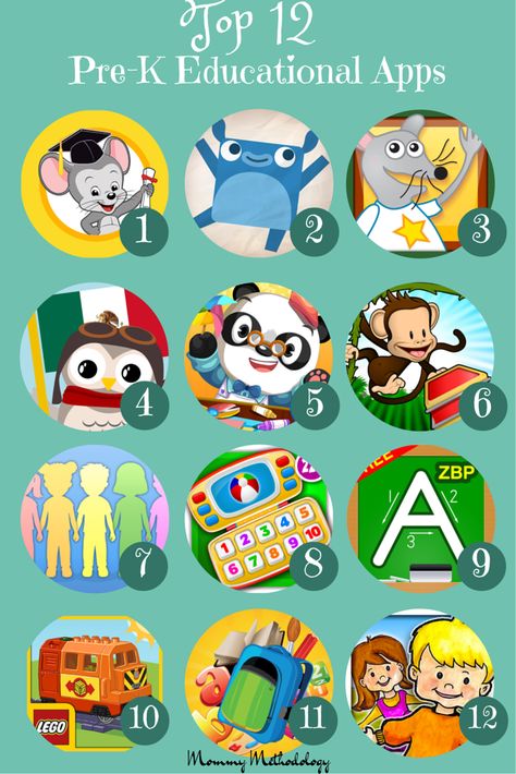 Top 12 Pre-K Educational Apps Best Learning Apps, Toddler Apps, Preschool Apps, Best Educational Apps, Education Apps, Educational Apps For Kids, App Ideas, Unit Studies, Learning Apps