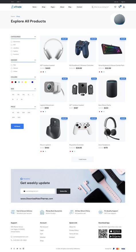 eTrade - Multipurpose eCommerce Next.js Template Ecommerce Website Layout, Online Store Web Design, Nft Fashion, Store Web Design, Ecommerce Ui Design, Electronics Store Design, Desain Ux, Login Page Design, Fashion Website Design