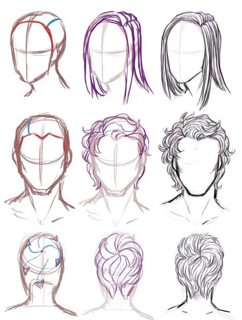 bluejamjarart: someone asked me to do a hair and... - Art References Ako Kresliť, Hair Step By Step, Male Hairstyles, Draw Hair, Drawing Hands, Drawing Hair, Hair Sketch, 얼굴 그리기, Charcoal Drawings