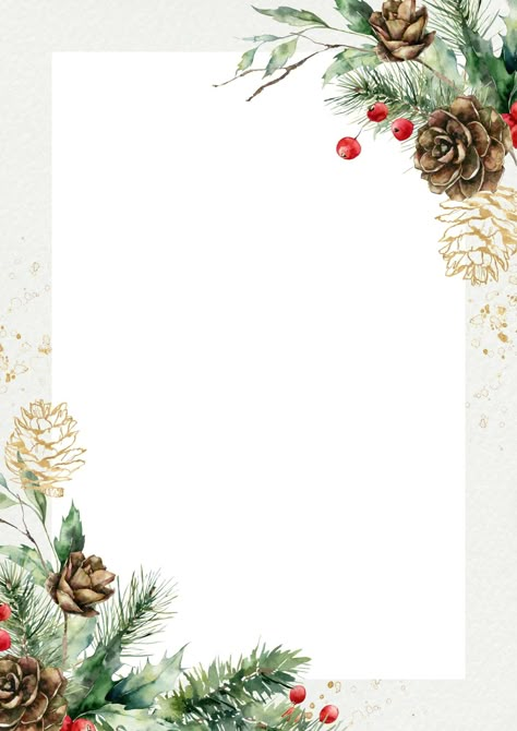 #christmas #xmas #page_border #watercolor #holly #canva #newyear #decor #decorative Free Clipart Christmas Clip Art Border, Holiday Border Template Free Printable, Border Design Christmas, Christmas Page Borders, Christmas Templates Background, Christmas Card Border, Christmas Border Frame, Christmas Borders And Frames, Christmas Border Design