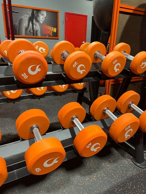 Gym Orange Aesthetic, Orange Workout Aesthetic, Orange Fitness Aesthetic, Orange Gym Aesthetic, Dumbbells Aesthetic, Weights Aesthetic, Tennis Crafts, Orange Gym, Workout Inspo