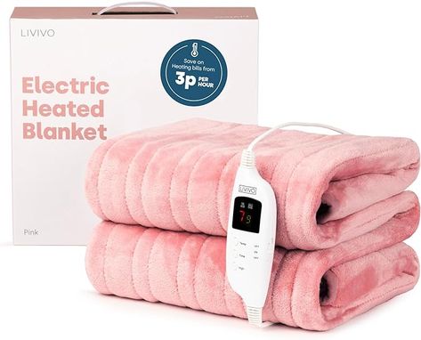 Machine Washable Ultra Soft Fleece Overblanket 160 x 120cm with 9 Heat Settings, Timer and Safety Cut Off (pink) Also available in grey, chocolate and cream Heated Throw, Electric Blanket, Comfy Blankets, Heated Blanket, Pink Chocolate, Electric Blankets, Skincare Gift Set, Makeup Gift, Rabbit Fur