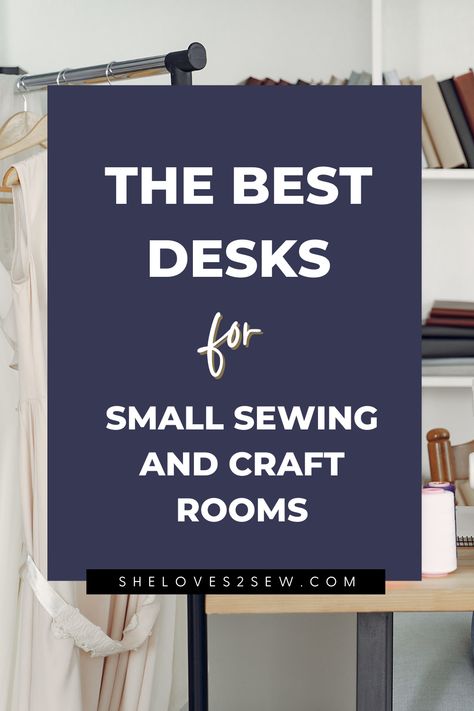 If youre looking for the best sewing room desks for small sewing rooms, we've got you covered. Click through to read this post to uncover our top 10 picks for the BEST sewing room desks for small craft rooms. Sewing Corner Desk, Desk To Sewing Table, Sewing Machine Storage Small Space, Sewing Set Up Small Spaces, Sewing Desk Ideas Small Spaces, Small Sewing Room Ideas Layout, Sewing Tables Ideas Work Stations, Sewing Desk Ideas, Sewing Station Ideas Small Spaces