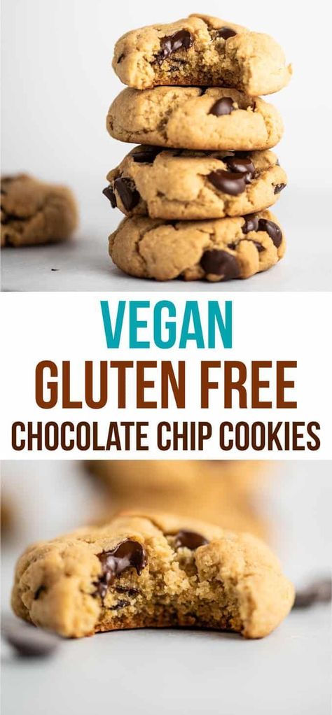 Vegan Chocolate Chip Cookie Recipe, Cookies Sans Gluten, Vegan Gluten Free Cookies, Paleo Chocolate Chip Cookies, Gluten Free Cookie Recipes, Paleo Cookies, Gluten Free Chocolate Chip Cookies, Vegan Chocolate Chip Cookies, Gluten Free Chocolate Chip