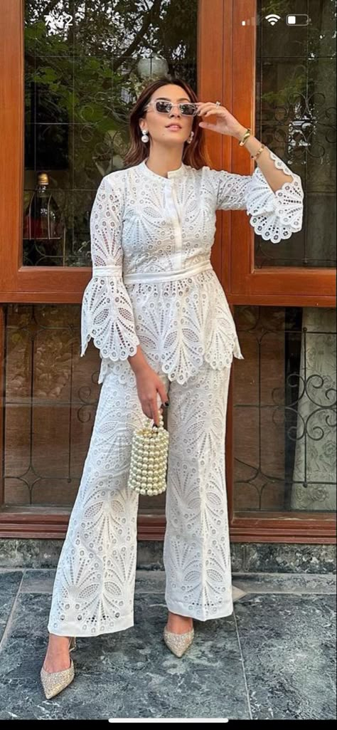 Stylish Coord Set, Short Shirt Suits Indian, Lace Coord Sets For Women, Designer Cod Sets, Chickenkari Coord Set, Fancy Coord Sets For Women, Cord Set Outfit For Birthday, Indian Cod Set, Net Cord Set