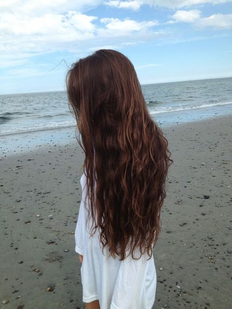 #Beautiful brown haired girl on the beach. Beachy Hair, Long Brown Hair, Hair Envy, Beach Hair, Hair Waves, Gorgeous Hair, Perfect Hair, Hair Day, Instagram Pictures