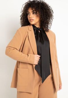 The 365 Suit Patch Pocket Blazer Plus Size Workwear, Womens Suit, Plus Size Blazer, Strong Shoulders, Belted Cardigan, Plus Sized, Plus Size Coats, Swimsuits For All, Twill Fabric