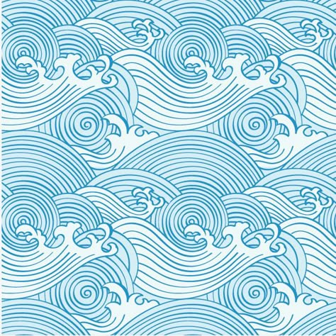 Folding Origami, Waves Vector, Japanese Waves, Ocean Colors, Japanese Patterns, Japanese Design, Wave Pattern, Ocean Waves, Linocut