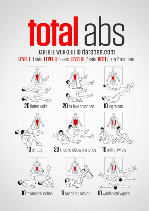 10 Free Printable Workouts to Get Fit Anywhere Core Workout Men, Total Ab Workout, Fat Burning Abs, Total Abs, Beginner Pilates, Sixpack Workout, Trening Sztuk Walki, Beginner Workouts, Ab Core Workout