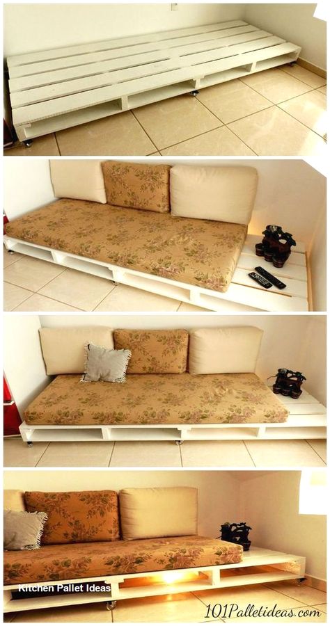 Kitchen Pallet Ideas Diy Projects #diypallets Pallet Furniture Designs, Pallet Beds, Pallet Patio, Pallet Couch, Pallet Designs, Pallet Sofa, Decor Studio, Pallet Decor, Recycled Pallets