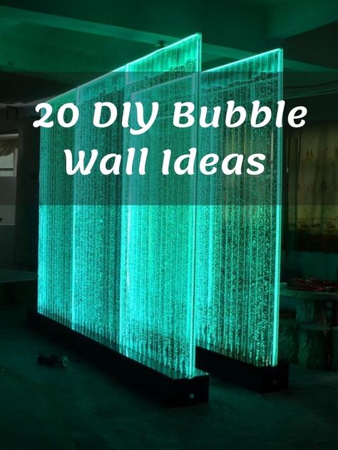 Champagne Wall Ideas, Diy Bubble Chandelier, Diy Champagne Wall, Diy Sensory Wall, Diy Led Lights, Water Wall Diy, Wedding Walls, Sensory Kids Room, Homemade Aquarium