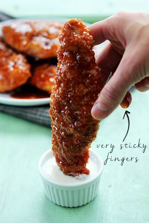 Sticky Chicken, Sticky Fingers, Chicken Fingers, Chicken Strips, Poultry Recipes, Turkey Recipes, Copycat Recipes, What's For Dinner, Baked Chicken