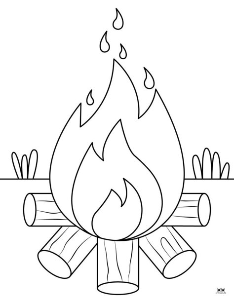 Preschool Camping Coloring Pages, Campfire Coloring Page, Nature Coloring Pages For Kids, Summer Coloring Pages Free Printable, Campfire Illustration, Campfire Drawing, Campfire Art, Outdoor Drawing, Fun Coloring Pages For Kids