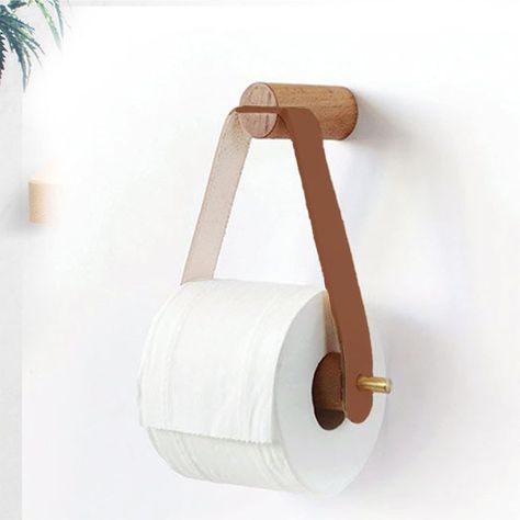 Amazon.com: Wood & Leather Wall Toilet Paper Holder, Rustic Tissue Rolls Paper Holder Wall Mounted, Graceful and Natural Bathroom Accessories with Self-Adhesive Seamless Screw (Off-White) : Tools & Home Improvement Natural Bathroom Accessories, Wall Toilet Paper Holder, Wooden Toilet Paper Holder, Toilet Paper Holder Wall, Wall Colours, Natural Bathroom, Wall Toilet, Toilet Paper Roll Holder, Small Toilet