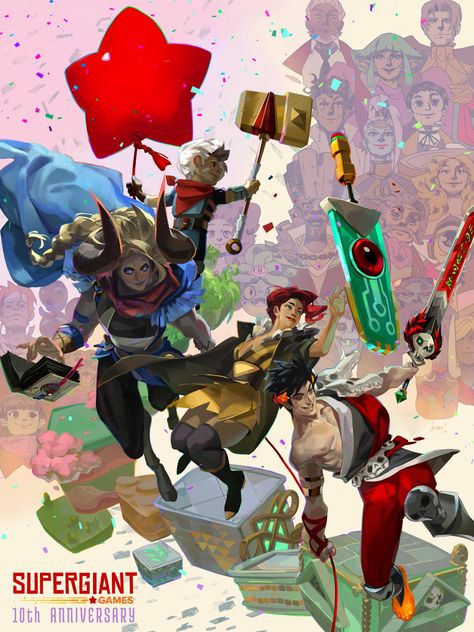 Red Transistor, Transistor Game, Hades Supergiant, Dnd Design, Artstyle Study, Supergiant Games, Anniversary Poster, Hades Game, Giant Games