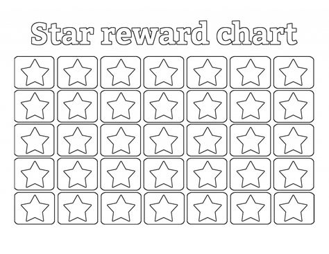 Preschool Reward Chart, Star Reward Chart, Star Chart For Kids, Classroom Reward Chart, Free Printable Behavior Chart, Reward Chart Template, Potty Training Reward Chart, Reward System For Kids, Reading Rewards