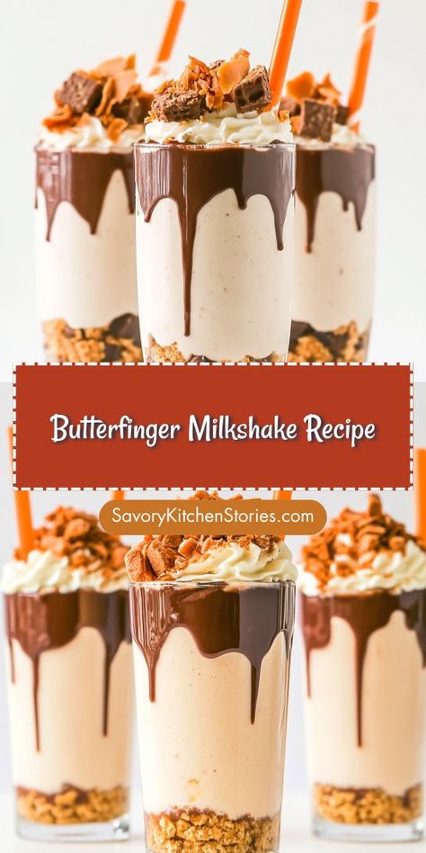 How about treating yourself to a nostalgic milkshake inspired by a classic candy bar? This Butterfinger Milkshake Recipe is both rich and creamy, making it a must-try! Perfect for any occasion, so make sure to save it for future candy drink moments! Milkshake Bar, Milkshake Recipe, Candy Drinks, Classic Candy, Milkshake Recipes, Kitchen Stories, Donut Recipes, Beat The Heat, Vanilla Ice