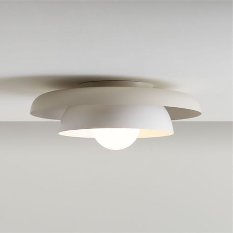 Nello White and Cream Metal Saucer 18" Kids Flush Mount Ceiling Light + Reviews | Crate & Kids Flushmount Hallway Lights, Mid Century Bathroom Light, Antique Flush Mount Ceiling Lights, Mcm Ceiling Light, Kids Room Lighting Ceiling, Laundry Room Ceiling Light, Bedroom Ceiling Fixture, Brass Flush Mount Light, Kids Ceiling Lights