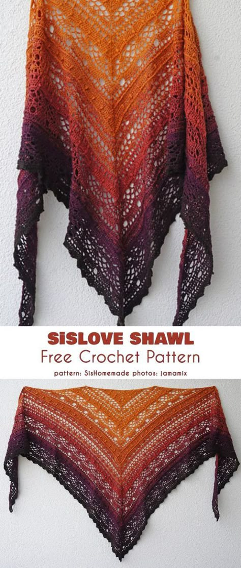 SISLove Shawl Free Crochet Pattern Shawl Ideas, One Skein Crochet, Crochet Shawl Free, Crochet Wraps, شال كروشيه, Poncho Crochet, Crochet Shawl Pattern, Crochet Shawl Pattern Free, Handmade Yarn