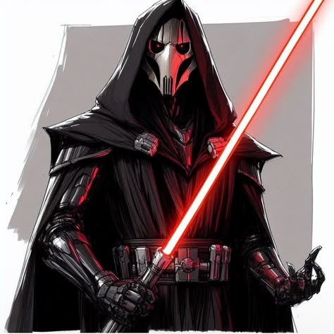 Sith Male Oc, Sith Armor Concept Art, Dark Side Ahsoka, Jedi Armor Concept, Star Wars Sith Art, Sith Fanart, Star Wars Sith Oc, General Grievous Art, Sith Lord Art