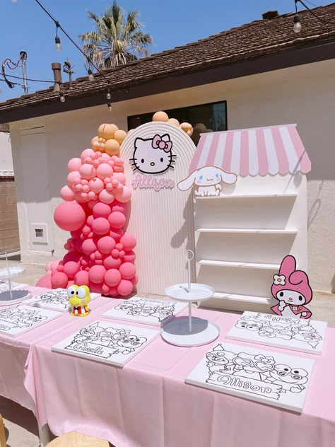 Sanrio Bday, Hello Kitty Birthday Decorations, Sanrio Birthday Party, Kitty Birthday Theme, Bolo Da Hello Kitty, Hello Kitty Baby Shower, Sanrio Birthday, Hello Kitty Birthday Theme, Hello Kitty Bday