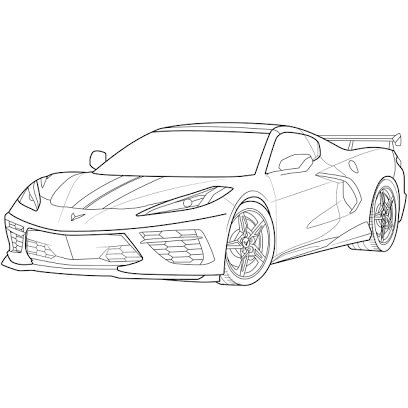 Corvette sketch Corvette Stingray Drawing, Corvette C8 Drawing, Corvette Drawing Easy, Bugatti Sketch, Corvette Painting, Corvette Drawing, Car Drawing Sketches, Simple Car Drawing, Corvette Art