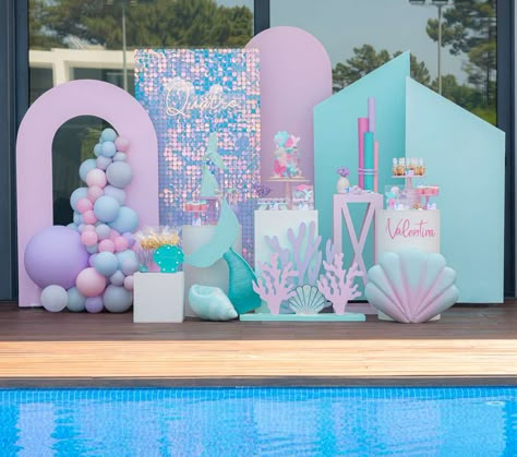 Mermaid Birthday Party Ideas, Birthday Party Idea, Deco Ballon, Mermaid Birthday Party Decorations, Mermaid Theme Birthday Party, 4th Birthday Party, Birthday Mermaid, Mermaid Party Decorations, Birthday Party Decorations Diy