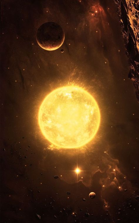 Sun Space Aesthetic, Sun Planet Aesthetic, Sun And Planets, Outer Space Wallpaper, Sun Space, Space Music, Planets Wallpaper, Space Artwork, Aesthetic Space