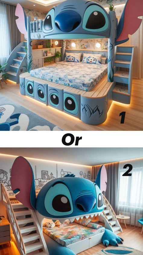 I love stitch pls subscribe Stitch Vanity Mirror, Girls Stitch Bedroom, Stitch Themed Room, Lilo And Stitch Room Ideas, Lilo And Stitch Bedroom Ideas, Stitch Rooms, Stitch Furniture, Stitch Themed Bedroom, Stitch And Hello Kitty