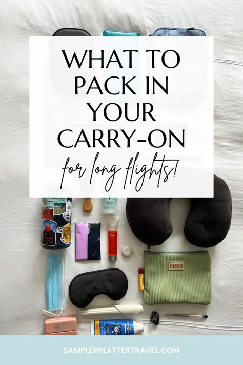 Long Flight Essentials | Packing for a Long Flight | Long-Haul Flight Tips | Travel Essentials | Carry-On #Packing #PackingTips #LongFlight #TravelEssentials Transatlantic Flight Tips, What To Pack In Carry On Bag For Long Flight, Carry On Long Flight, Long Flight Checklist, What To Bring On International Flight, What To Pack In Carry On For Long Flight, Travel Essentials For Women Road Trip, Things To Pack For International Travel, Holiday Packing Tips