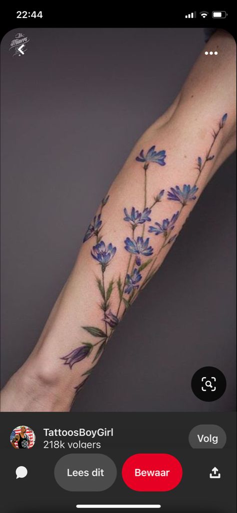 Aster Tattoos, Aster Tattoo, Flower Vine Tattoos, Vine Tattoo, Periwinkle Flowers, Climbing Flowers, Tattoos For Women Flowers, Aster Flower, Vine Tattoos