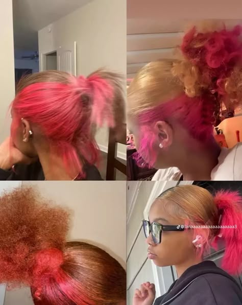 Adore Hair Dye, Brown And Pink Hair, Color For Black Hair, Skunk Stripe, Best Hair Dye, Dyed Curly Hair, Pink Hair Dye, Peekaboo Hair, Sleek Ponytail Hairstyles