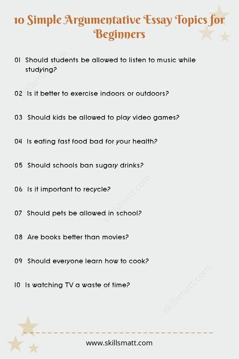 A beginner-friendly collection of argumentative essay topics that will help students get started with persuasive writing.,
Need help with your essays/ paper? I offer professional writing services to boost your success. Visit our website for personalized assistance! Argumentative Essay Writing Tips, Argumentative Essay Topics Ideas, Essay Starters, Easy Essay, College Essay Examples, Essay Ideas, Argumentative Essay Topics, Spanish Writing, Writing Essays